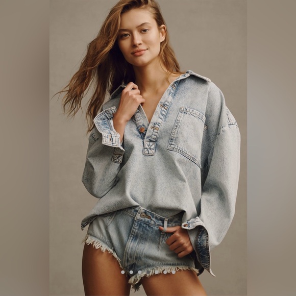 NWT Pilcro Pitched Micro Denim Shorts - Picture 4 of 5